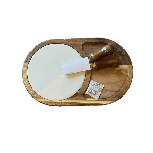 Cheese Board Twine Living Co Gourmet Wood & Ceramic Gift Set NEW in Box - Picture 1 of 3